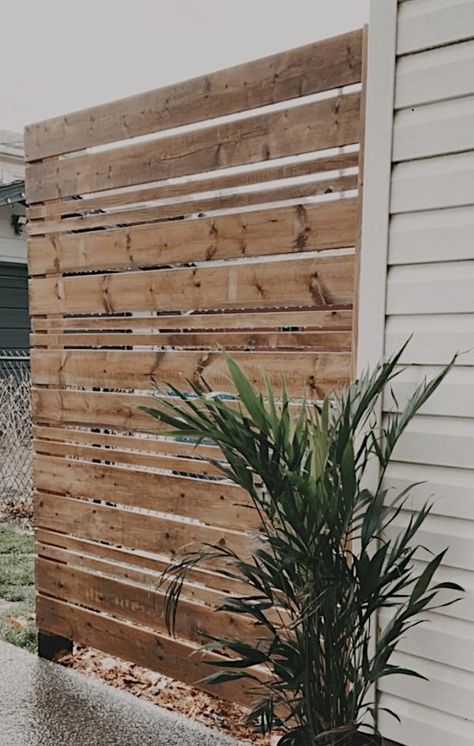 Privacy Over Fence Ideas, Back Porch Privacy Wall Diy, Deck With Wall, Outside Privacy Wall Ideas Patio, Small Porch Privacy Ideas, Easy Outdoor Privacy Ideas, Back Patio Privacy Ideas, Patio Cover With Privacy Wall, Removable Privacy Fence Ideas