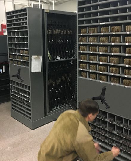 Discover how this military base was able to reduce the footprint of their storage while still increasing the accessibility to their gear. Click on the link to learn how Spacesaver ensures your base is mission ready! Hunting Storage, High Density Storage, Gear Room, Archie Bunker, Tactical Life, Army Base, Edc Tactical, Sliding Shelves, Security Forces