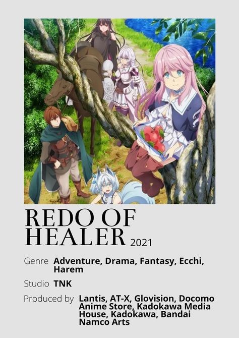 Redo of Healer Anime Minimalist poster 😊 Information taken from myanimelist.net and wikipedia.org Redo Of Healer, Romance Anime List, Anime Minimalist Poster, Animated Movies For Kids, Anime Sites, Anime Suggestions, Good Anime Series, Anime Toon, Poster Anime