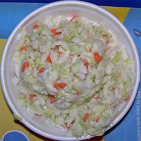 Long John Silver's Cole Slaw Recipe Long John Silvers Cole Slaw, Long John Silvers Coleslaw Recipe, Copycat Long John Silvers, Fish Batter Recipe, Restaurant Recipes Famous, Hush Puppies Recipe, Coleslaw Recipe Easy, Digital Cookbook, Slaw Dressing