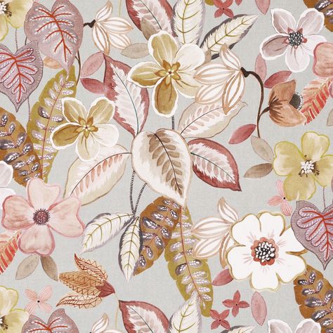 This 100% Cotton Digital Print is a designer's masterpiece, beautifully hand-painted onto fabric with on-trend colours. Perfect for giving a classical home a refreshing update or adding a subtle pop of colour to a neutral themed home. Colour Matching Design, Digital Textile Prints Designs, Digital Print Fabric Design, Printed Fabric Texture, Dusty Pastels, Classical Home, Fabric Patterns Prints, Allover Flower, Digital Border