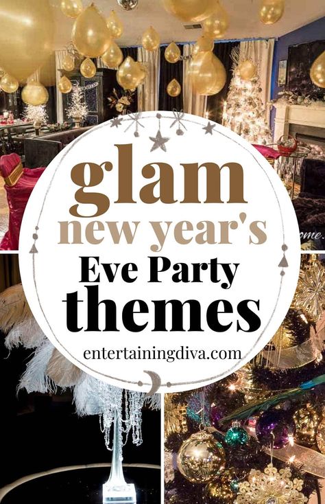 Nye Theme, New Years Party Themes, Party Themes For Adults, New Year's Eve Party Themes, Nye Party Decorations, Themes Party, Adult Christmas Party, Adult Party Themes, Gatsby Themed Party