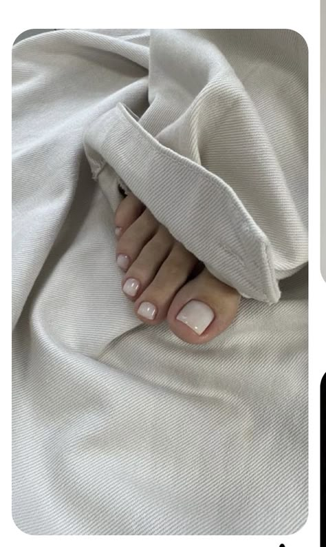 Classy Wedding Nails, Milky Pink Nails, Pink Nails Opi, White Pedicure, Feet Nail Design, Summer Pedicure, Kutek Disney, Gel Pedicure, Foot Pedicure