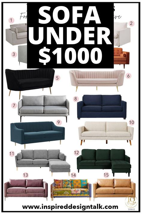 I can't believe the west elm couch is only $1000!! I'm obsessed this the creme sofa for my living room makeover. Cheap Modern Sofa, Affordable Couches, Cheap Couches, Couch Pillow Arrangement, West Elm Couch, Most Comfortable Couch, Creme Sofa, Types Of Couches, Sofa Table Decor