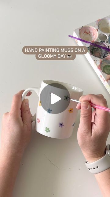 Katie Bookser on Instagram: "Try this for your next girls’ night craft activity!  ☕️ Paint designs using acrylic paint ☕️ Place mug in a cold oven and let it warm up to 350F ☕️ Once the timer goes off, let it cool in the oven ☕️ Hand wash only and it lasts for years!   #handpainted #mugpainting #craftnight #girlsnightin #craftideas #craftactivities #diymug #easycrafts" Hand Painted Mug Designs, How To Paint Mugs, Paint On Mugs Diy, Painting Mugs Diy Acrylic, Paint Your Own Mug Designs, Fall Girls Night Crafts, Easy Mug Painting Ideas, Diy Mug Painting, Paint On Mug