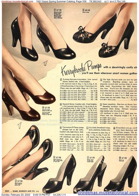 1950s Heels, 50s Shoes, 1950s Shoes, 1940s Shoes, 50s Women, Smart Women, Christmas Catalogs, Retro Shoes, 1940s Fashion