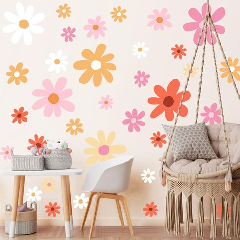 12 Sheets Daisy Wall Decals White Flower Wall Stickers Big Daisy Wall Stickers Peel and Stick Floral Stickers for Kids Girls Nursery Playroom Bedroom Living Room Wall Decor (Lovely Style) Daisy Decals, Wall Peel And Stick, Bedroom Wallpaper Accent Wall, Playroom/living Room, Daisy Wall, Large Daisy, Floral Wall Decals, Flower Wall Decals, Flower Wall Stickers