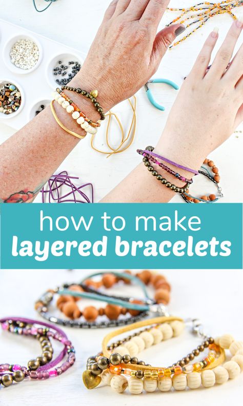 Layered Beaded Bracelets, Stretch Beaded Bracelets Diy, Making Jewelry For Beginners, Making Bracelets With Beads, Diy Beaded Bracelets, Diy Bracelets Tutorials, Bracelets Handmade Diy, Diy Bracelets Patterns, Diy Bracelet Designs