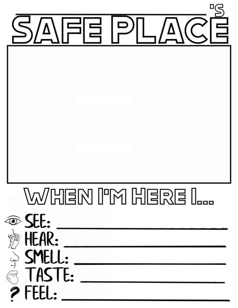 Safe Place Activity, Building My Safe Space Worksheet, Building My Safe Place Worksheet, Mental Health Coloring Pages For Kids, Safe Place Worksheet, Place Worksheet, Mental Health Coloring Pages, Children Mental Health, Play Therapy Activities