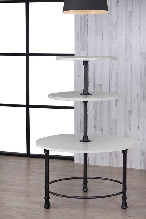 Tiered Display Table, Three Tier Table, Round Tiered Shelf Decor, Round Table Vendor Display, Tiered Display, Round Display Table, Retail Display Table Ideas, Round Tiered Shelf, Tiered Table