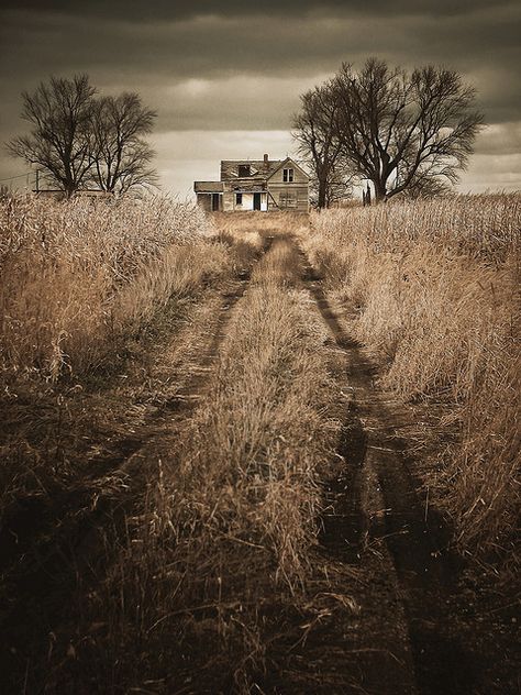 Loving this scene. Old buildings are so cool. Old Abandoned Houses, Abandoned House, Abandoned Mansions, Old Farm Houses, Haunted Places, Old Barns, Old Farm, Jolie Photo, Abandoned Buildings