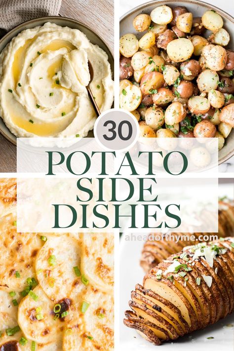 Ideas With Potatoes, Cool Dinner Ideas, Dinner Ideas With Potatoes, Easy Potato Side Dishes, Baked Sweet Potato Wedges, Thanksgiving Potatoes, Potato Side Dishes Easy, Healthy Mashed Potatoes, Creamy Mashed Potatoes Recipe