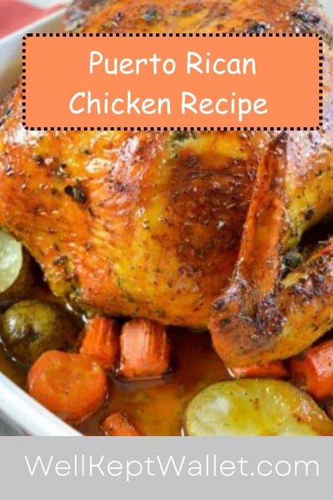 This is one of the best chicken recipes ever. Puerto rican style whole roasted chicken can be your go-to chicken every time. Whole Roast Chicken Recipe, The Best Chicken Recipes, Puerto Rican Style, Whole Chicken Recipe, Whole Baked Chicken, Rotisserie Chicken Recipe, Roasted Chicken Recipe, Latin Recipes, Chicken Crockpot Recipes Easy