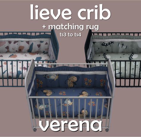 [lieve crib + rug] updated 3.30.23 | verena cc su Patreon Ts4cc Infant, Ts4 Nursery, Sims Infant, Infants Cc, Sims4 Furniture, Infant Cc, Furniture Cc, San Myshuno, Sims Baby