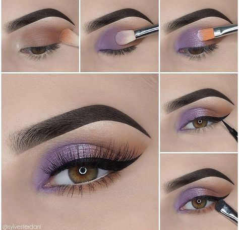 Teknik Makeup, Make Up Designs, Eye Makeup Images, Hazel Eye Makeup, Bold Eye Makeup, Beginners Eye Makeup, Purple Eye Makeup, Eye Makeup Techniques, Makeup Tutorial Eyeshadow