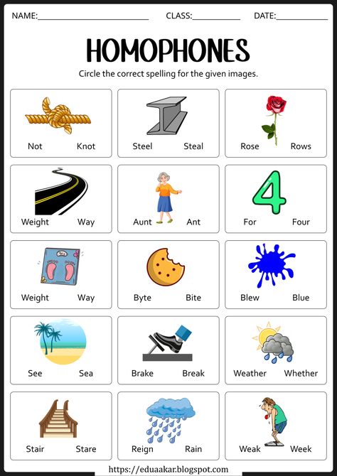 Homophones Worksheets, Homophones Words, Learning For Kids, Confusing Words, Easy Learning, Worksheets For Kids, Helping Kids, For Kids, Quick Saves