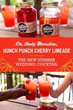 Moonshine Cherries, Hunch Punch, Moonshine Drink Recipes, Ole Smoky Moonshine, Moonshine Cocktails, Moonshine Recipes, Cherry Limeade, Lemon Lime Soda, Boozy Drinks