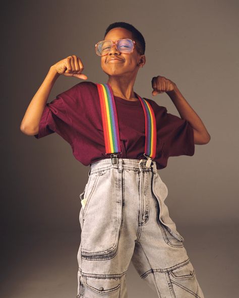 Urkel, 1990.  Photo Credit: Getty Images   - Cosmopolitan.com Steve Urkel Costume, Jaleel White, Steve Urkel, New Scooby Doo, Spirit Week, Family Matters, 90s Nostalgia, Black Knees, Classic Tv