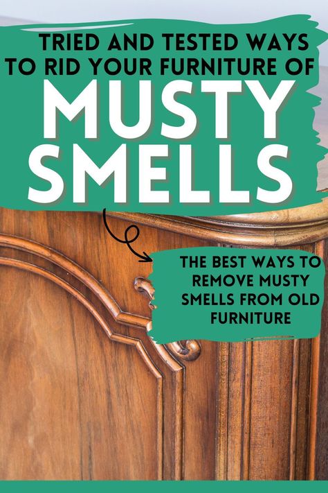 Musty Smell In House, Old Wood Furniture, Mold Smell, Restore Wood Furniture, Cleaning Wood Furniture, Leather Couches, Mildew Smell, Cleaning Mold, Old Drawers