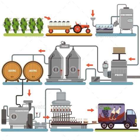 Factory Plan, Wineries Architecture, Factory Layout, Grape Vineyard, Wine Production, Brewery Design, Wine Press, Factory Architecture, City Winery