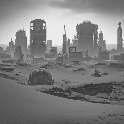 Post apocalyptic Dune City Concept Art • Generated by #ai Doomsday Concept Art, Wasteland Concept Art, Post Apocalyptic Sci Fi, Apocalypse Concept Art, City Concept Art, Iron Sky, Apocalyptic City, Apocalyptic Art, Concept Art Books