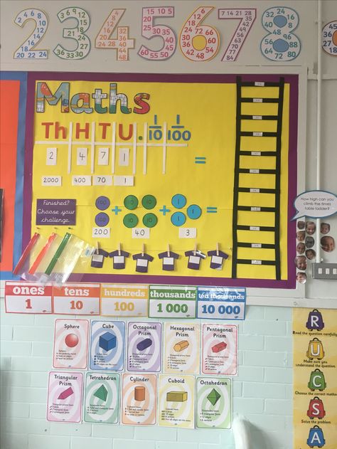 Year 3/4 place value maths display (took different ideas from other boards I've seen). Year 5 Maths Display, Place Value Display Ks2, Year 3 Maths Working Wall, Maths Place Value Display, Year 4 Maths Display, Year 6 Maths Display, Year 3 Maths Display, Maths Display Ks2, Maths Display Board