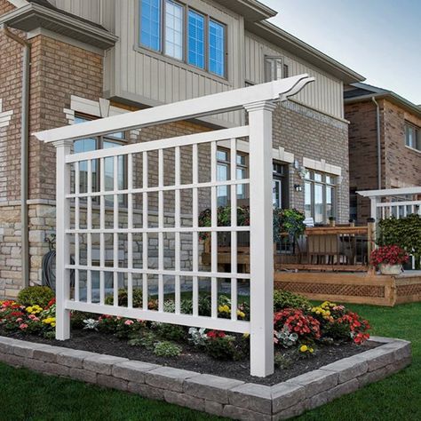 Easy and affordable ideas to create a backyard oasis in any size space! These 10 luxury backyard ideas will upgrade your space without breaking the bank. Vinyl Lattice Panels, Panel Trellis, Terrace Roof, New England Arbors, Small Pergola, Arbors Trellis, Arch Trellis, Cheap Pergola, Privacy Screen Outdoor