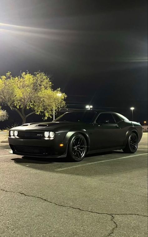 Matte Black Dodge Challenger Aesthetic, Matte Black Dodge Challenger, Dodge Challenger Hellcat Wallpapers, Challenger Aesthetic, Dodge Challenger Aesthetic, Srt Dodge Challenger, Cars Matte Black, Dodge Challenger Wallpapers, Dodge Demon Challenger