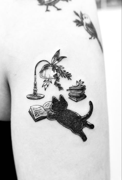 Black Cat Tattoo, See Tattoo, Black Cat Tattoos, Kawaii Tattoo, Cat Tattoos, Cat Tattoo Designs, Tatuaje A Color, Best Sleeve Tattoos, A Black Cat