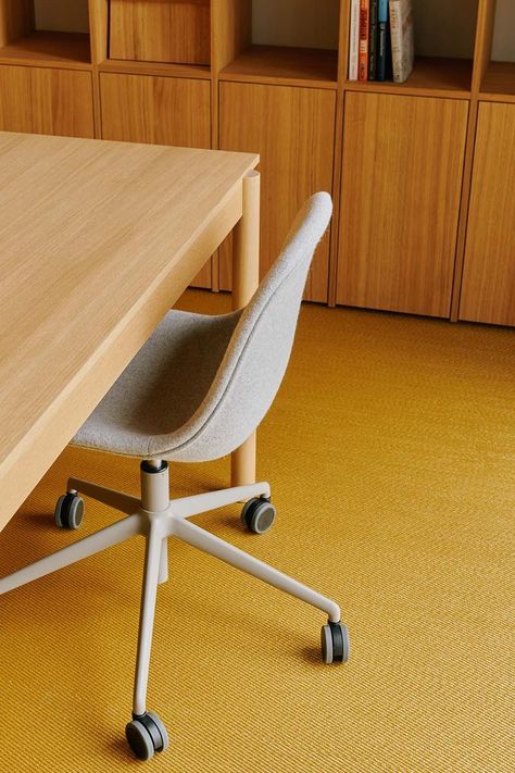 Thoughtworks Berlin: A testament to how Bolon flooring can define and enhance commercial interiors. Bolon Flooring, Yellow Office, Office Interior, Security System, Commercial Interiors, Berlin, Brass, Flooring, Yellow