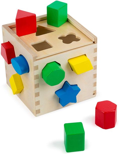 Amazon : Melissa & Doug Shape Sorting Cube Classic Wooden Kids Toy Just $9.59 (Reg : $14.99) (As of 12/26/2019 1.05 PM CST) Wooden Toys For Toddlers, Cube Toy, Educational Toys For Toddlers, Melissa And Doug, Shapes For Kids, Melissa & Doug, Wooden Shapes, Stacking Toys, Developmental Toys