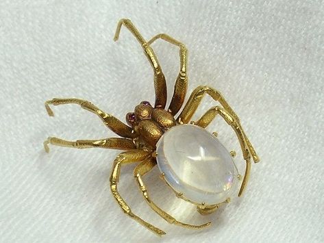 Spider Brooch, Bijoux Art Nouveau, Spider Jewelry, Insect Jewelry, Art Nouveau Jewelry, Animal Jewelry, Kitsch, Costume Jewelry, Jewelry Art