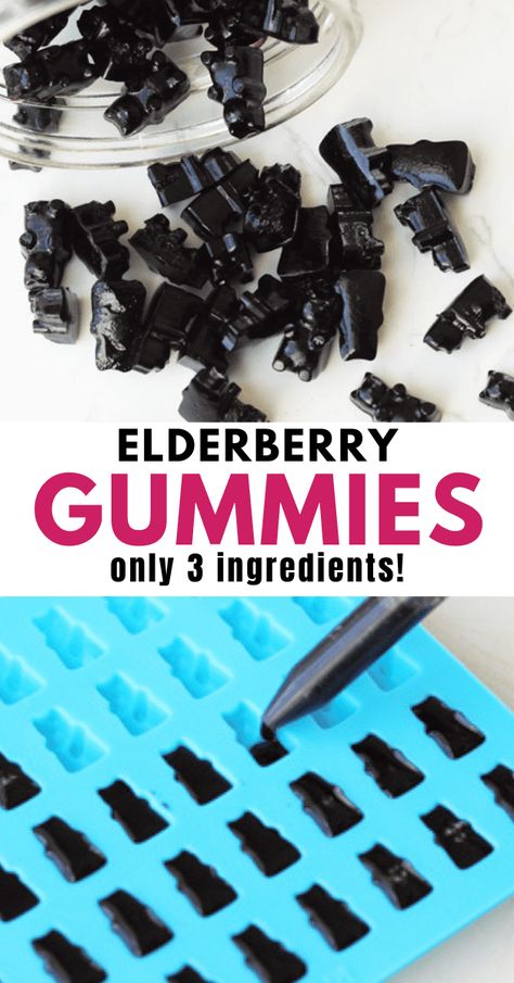 Elderberry Gummy Recipe, Gummy Recipe, Healthy Gummies, Homemade Gummies, Homemade Elderberry, Elderberry Recipes, Healthy Homemade Snacks, Gummies Recipe, Elderberry Gummies