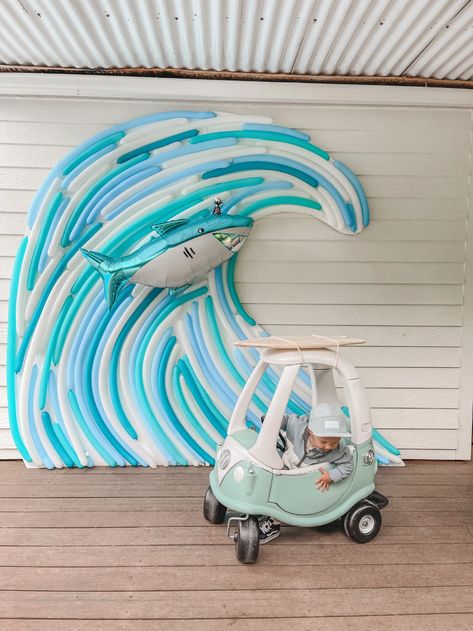 Surfer Party, Surf Birthday Party, Themed Birthday Party Ideas, Surf Birthday, Birthday Party Ideas For Kids, Shark Themed Birthday Party, Surf Party, Boys First Birthday Party Ideas, Party Ideas For Kids