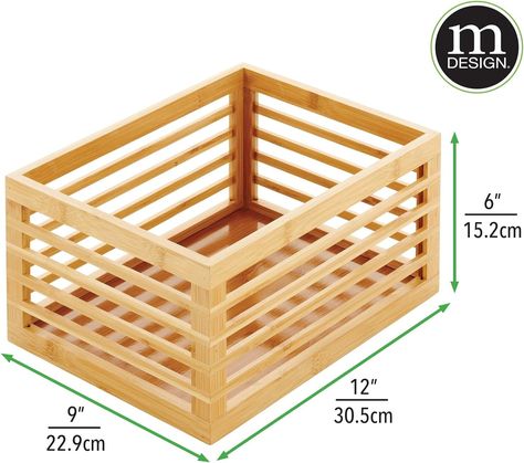 mDesign Kitchen Storage Boxes Made of Bamboo – Eco-Friendly Wooden Storage Boxes for Cupboards, Shelves or Worktops – Versatile Kitchen Storage – Set of 6 – Natural : Amazon.co.uk: Home & Kitchen Craft Storage Diy, Under Kitchen Sink Organization, Pantry Bin, Pantry Organizer, Cabinet Pantry, Kitchen Storage Boxes, Countertop Organization, Clothes Closet Organization, Organized Kitchen