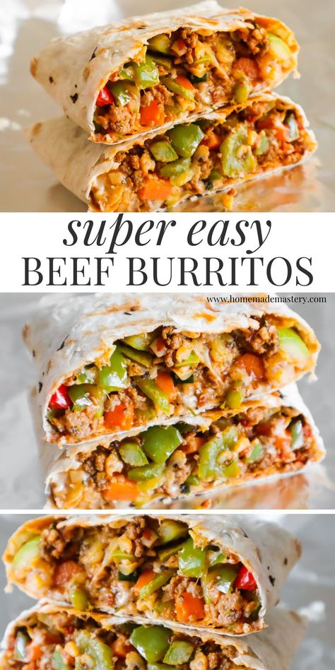 Lunch Ideas Using Ground Beef, Kos, Minced Meat Burrito, Minced Beef Wrap Recipes, Recipe For Burritos Ground Beef, Dinner Ideas With Minced Meat, Meat Burritos Ground Beef, Healthy Minced Meat Recipes, Beef With Vegetables Recipes