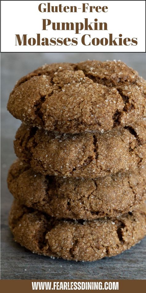 Gluten Free Pumpkin Molasses Cookies, Gluten Free Molasses Cake, Gluten Free Applesauce Cookies, Pumpkin Molasses Cookies, Gluten Free Molasses Cookies, Pumpkin Molasses, Gluten Free Cookie Recipe, Gluten Free Pumpkin Bars, Gluten Free Pumpkin Cookies