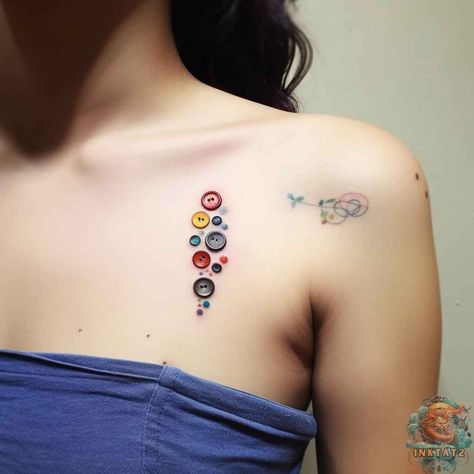 Unleashing Meaningful Expressions: The Beauty of Button Tattoos: 51 Designs - inktat2.com Button Tattoo Ideas, Button Tattoo, Puzzle Piece Tattoo, Female Warrior Tattoo, Evolution Of Fashion, Piercing Ideas, Cultural Identity, Custom Buttons, Button Art