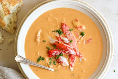 Snow Crab Bisque – Wild For Salmon Homemade Stock, New Year Dinner, Salmon Burger, Snow Crab, Crab Bisque, Make Snow, Crab Soup, Soup Chowder, Bisque Recipe