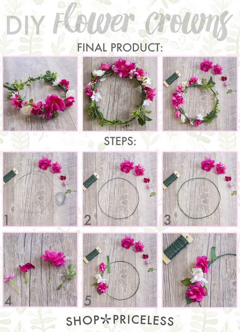 EASY DIY FLOWER CROWNS Diy Flower Crowns, Săpunuri Handmade, Diy Projektit, Decoration Evenementielle, Diy Flower Crown, Crown For Kids, Fleurs Diy, Diy Crown, Diy Bebe