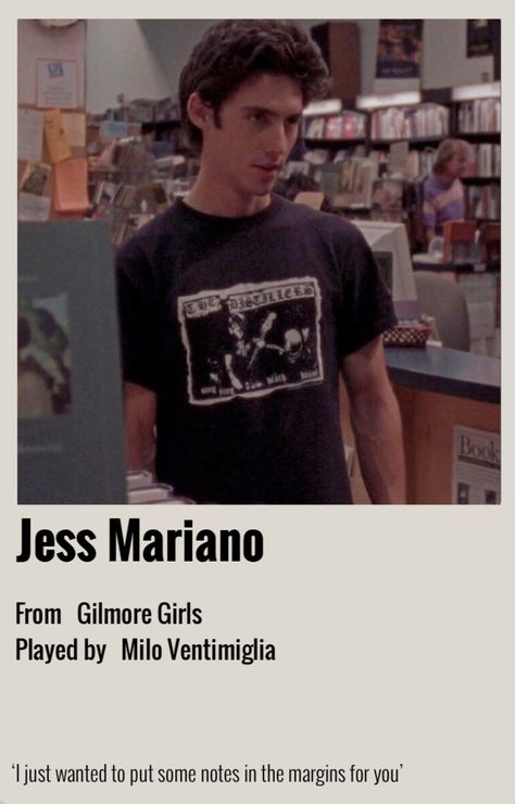 Jess Mariano Poster, Gilmore Girls Polaroid Poster, Gilmore Girls Polaroid, Jess From Gilmore Girls, Jess From Gilmore, Gilmore Girls Poster, Film Wallpaper, Team Jess, Gilmore Girls Characters