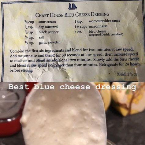 Blue Cheese Dressing With Buttermilk, House Of Blues Recipes, Restaurant Blue Cheese Dressing, Homemade Blue Cheese Dressing, Blue Cheese Dressing Recipe, Bleu Cheese Dressing, Chart House, Yummy Salads, Salad Dressing Recipes Homemade