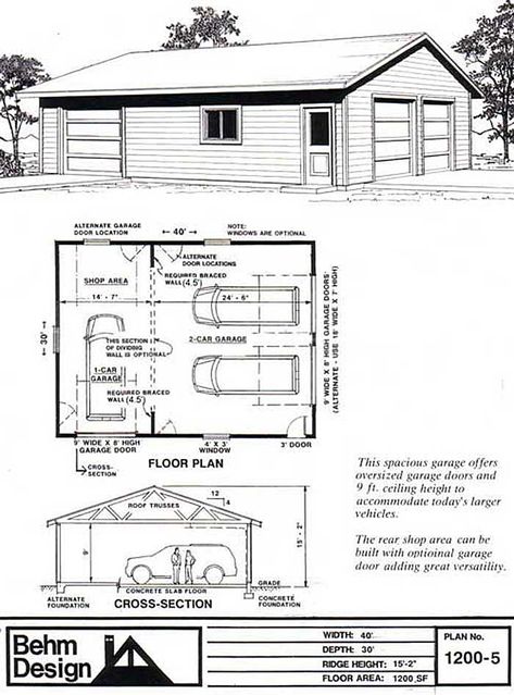 Car Garage Plans, 3 Car Garage Plans, Pole Barn Garage, 2 Car Garage Plans, Garage Plans Detached, Garage Workshop Plans, Architecture Art Nouveau, Plan Garage, House Plans Ideas