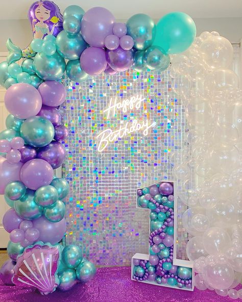 #mermaidthemeparty hashtag on Instagram • Photos and Videos Mermaid Theme Decorations, Mermaid Decorations Party, Mermaid Theme Party Decorations, Birthday Party Luxury, Sea Birthday Party Decorations, Ariel Birthday Party, Mermaid Balloons, Deco Ballon, Princess Birthday Party Decorations