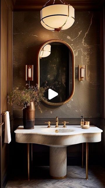 Brian Woulfe on Instagram: "Powder Room Inspiration  Some of my favourite saves from the week. We’ve been gathering inspiration for one of our residential projects in Notting Hill.   How amazing are these powder rooms!?!  #interiordesign #interior #interiordecor #interiordesigner #interiordesigns #interiordesigners #homeinterior #interiordesignideas #luxuryinteriordesign #luxuryinteriors" Nyc Powder Room, Amazing Powder Rooms, Peppercorn Powder Room, Fox Group Powder Room, Stone Sink Powder Room, Powder Room Stone Sink, Small Bath, Powder Room, Luxury Interior Design