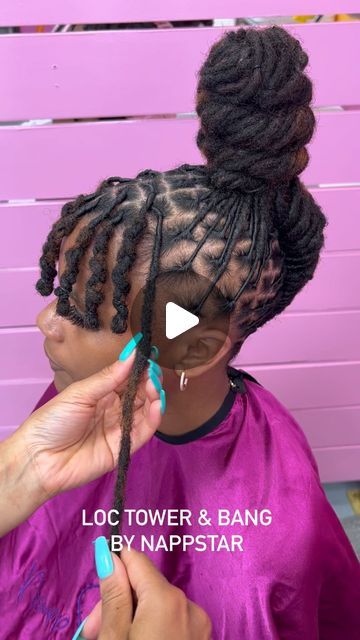 Annette Roche on Instagram: "Loc Tower & Bang ✨🔥🔥🔥🔥 book Appointment now www.NappStar.com #locstylesforwomen" Dreadlock Styles, Loc Styles For Black Women Long, Loc Bangs, Book Appointment Now, Long Books, Book Appointment, Locs Hairstyles, Loc Styles, Pretty Style