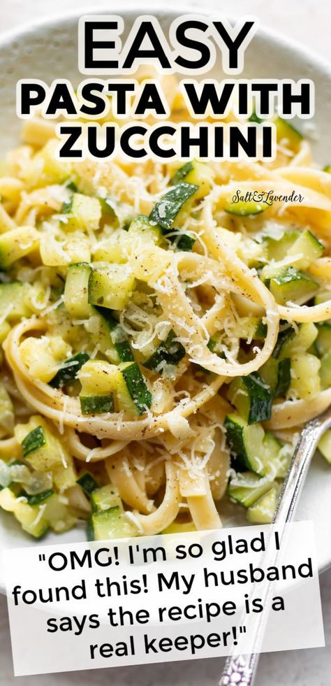 Essen, Zucchini Pasta Sauce, Zucchini Dinner Recipes, Zucchini Pasta Recipes, Pasta With Zucchini, Garden Zucchini, Zucchini Side Dishes, Lemon Garlic Sauce, Easy Zucchini Recipes