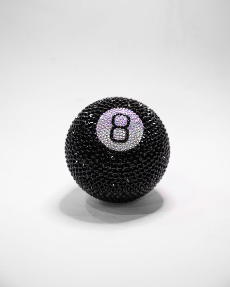 Unleash your shimmering fate with this fully-functioning hand made Rhinestoned Magic 8 Ball 3.94 x 3.94 x 3.94 inches