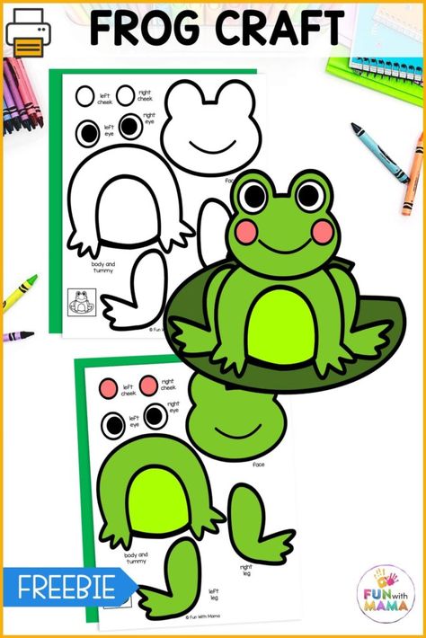 Make an adorable frog craft for kids using a free printable template. It's an easy Spring activity that enhances fine motor skills. Frog Crafts For Toddlers, Frog Template, Frog Craft, Alphabet Letter Activities, Spring Activity, Alphabet Letter Crafts, Family Travel Quotes, Frog Crafts, Free Printable Activities