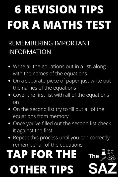 Science Revision Tips, Maths Improvement Tips, How To Study For Math Test, Maths Exam Tips, Gcse Revision Tips, Math Revision, School Revision, Maths Revision, Academic Comeback